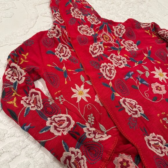 Johnny Was coat, jacket, fully embroidered, M, red, medium, great condition - Picture 14 of 16